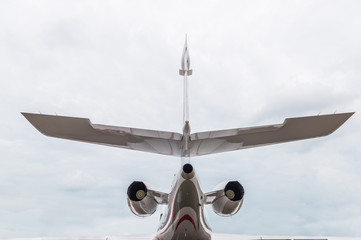 Details of private plane tail close-up