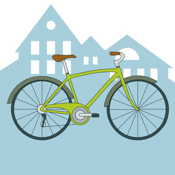 Vector green bicycle