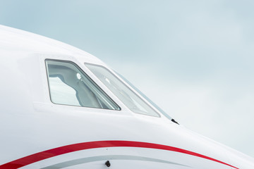 Closeup of Luxury private jet Cockpit