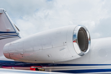 Closeup of Airplane Engine
