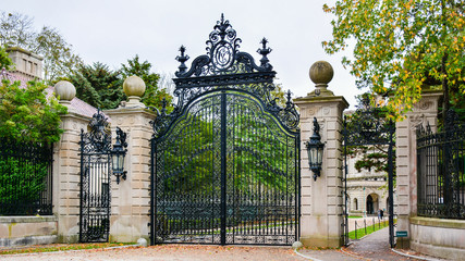 Gate to 'The Breakers', a Vanderbilt Mansion, a National Historic Landmark - Newport, Rhode Island