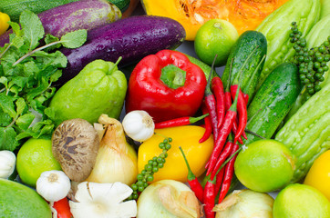 Asian vegetables background. Healthy eating
