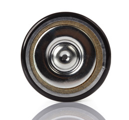 batteries viewed from the front, isolated on white background