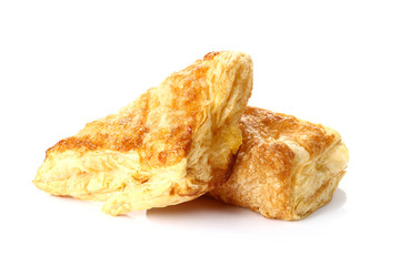 Puff pastry isolate on white