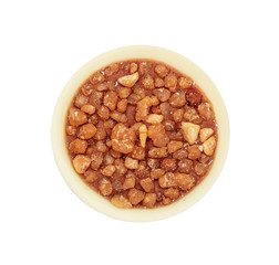 Chocolate candie from collection top view. Beautifully issued isolated on white background