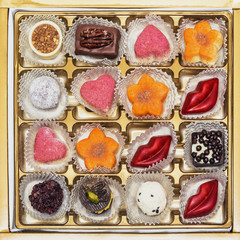 Chocolate candie collection, isolated on white background
