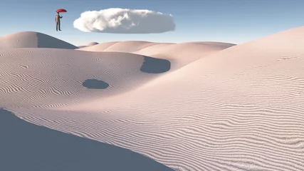 Mann in der Ferne mit einzelner Wolke © rolffimages