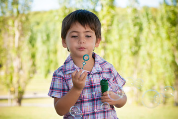 Boy with soap bubbles