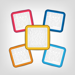 Colorful Step By Step Design. Vector Illustration.