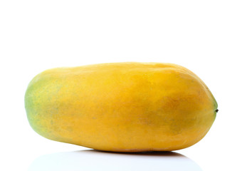 Ripe papaya isolated on white