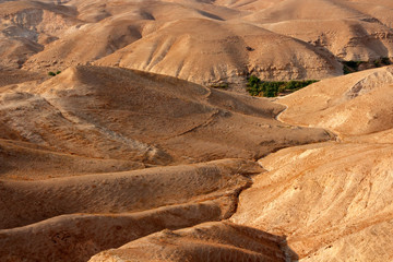 Mountainous Judean desert landscape near Jericho, Israel.