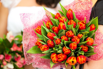 Beautiful wedding bouquet of flowers
