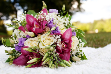 Beautiful wedding bouquet of flowers
