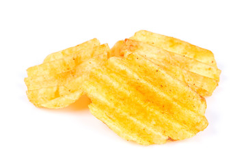 potato chips isolated on white background