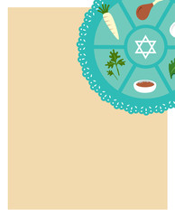 Passover seder flat icons .greeting card template