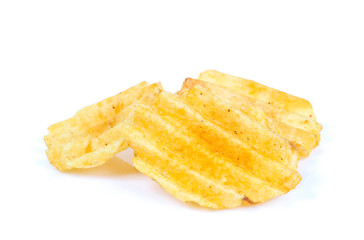 potato chips isolated on white background