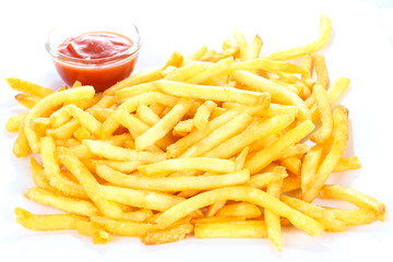 french fries background, closeup shot