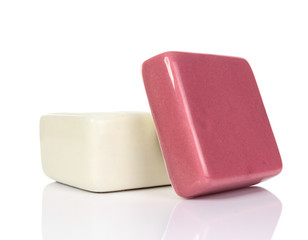 rustic glazed earthenware jars isolated on white background