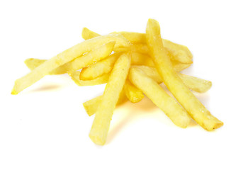french fries on white background