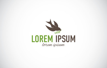 Fototapeta premium bird with leaf logo