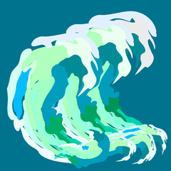 символ волны на синем фоне