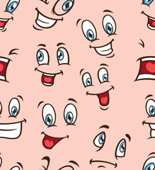 cartoon face seamless background