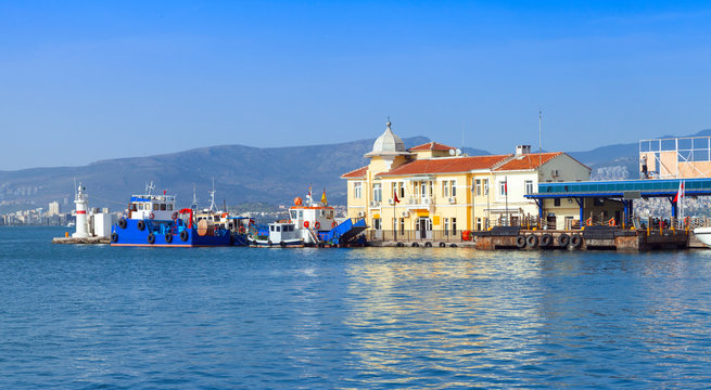 Izmir. Coastal cityscape with Pasaport Dock