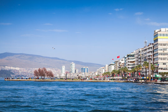 Izmir. Coastal cityscape with modern buildings