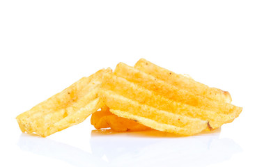 potato chips isolated on white background