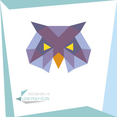 low poly animal icon. vector owl - 105157229
