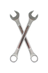 Cross wrenches isolated on white
