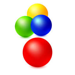 Collection of colorful glossy spheres