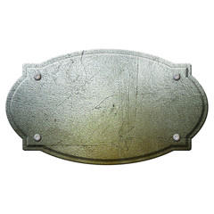 steel metal plate isolated on white