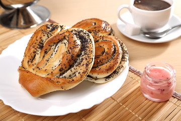  Bun with poppy seeds. Russian pastries
