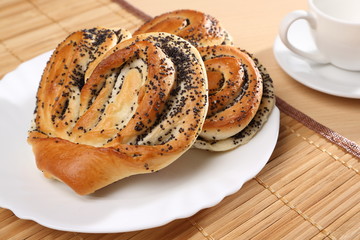  Bun with poppy seeds. Russian pastries