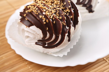  Still life with cakes meringue on the table