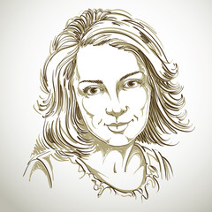 Graphic vector hand-drawn illustration of white skin attractive