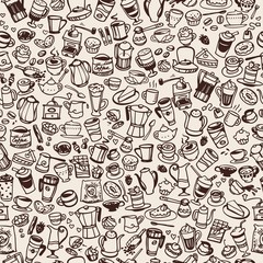 vector doodle coffee  seamless background