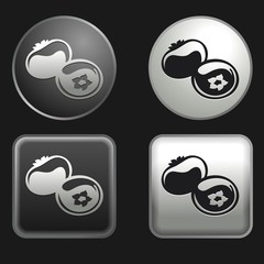 blueberry icon on round and square buttons