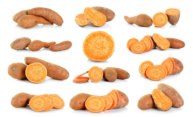 Sweet potato isolated on the white background