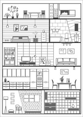 house interior silhouette. Vector illustration