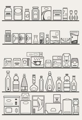 store shelves with goods
