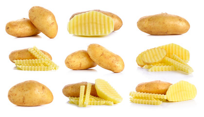 Raw Potato isolated on the white background