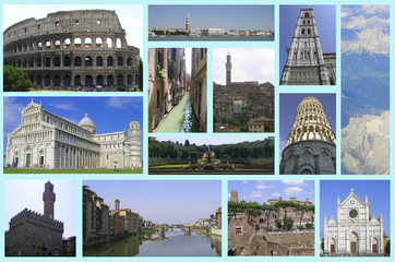 collage of Italian landmarks