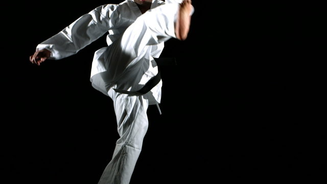 Karate kicks, slow motion