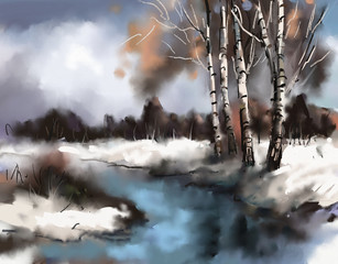  winter landscape - 105160261