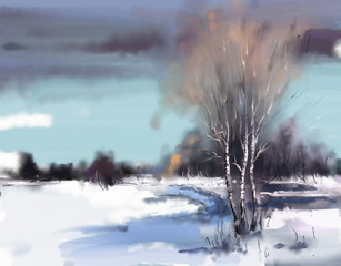 Winter landscape - 105160267