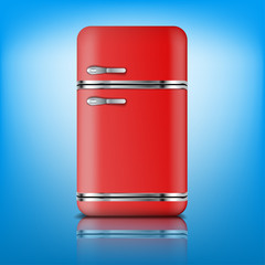 Retro Fridge refrigerator in red retro color