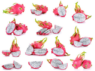 Dragonfruit isolated on the white background
