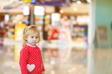 cute little girl in shopping mall